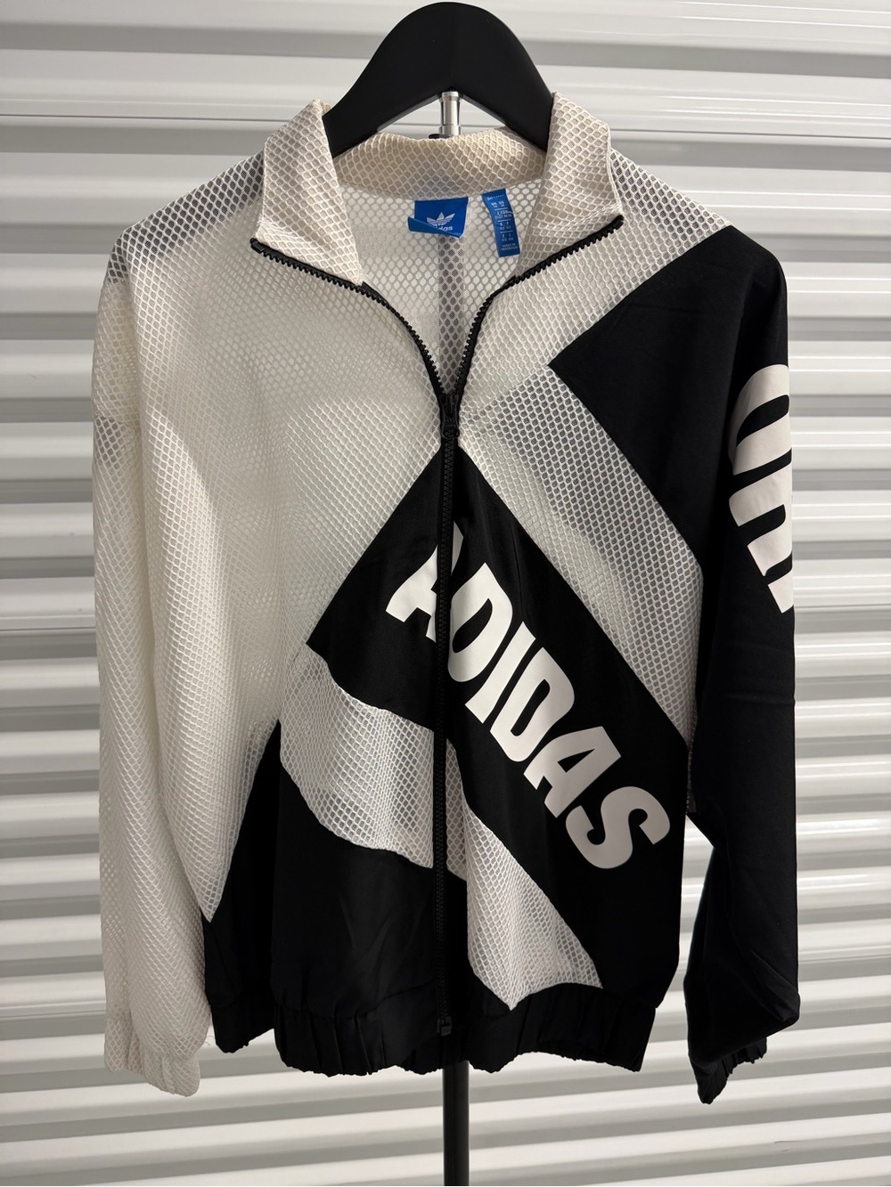 Adidas Unisex Black & White Zip-Up Track Jacket